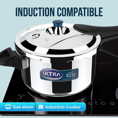 Ultra Duracook Triply Pressure Cooker Krono 5.5 Litre