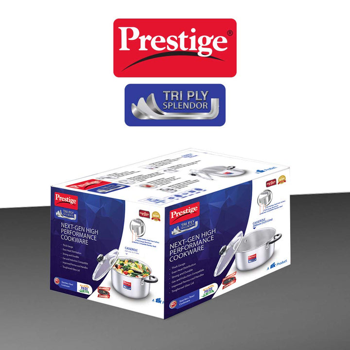 Prestige Tri Ply Splendor 24Cm Casserole (5.5L)