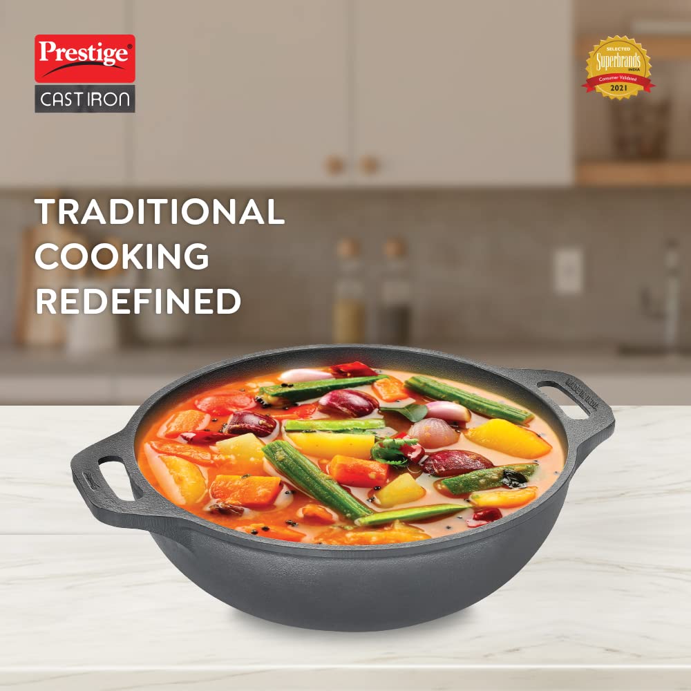Prestige Cast Iron Cookware Kadai 26Cm Diameter
