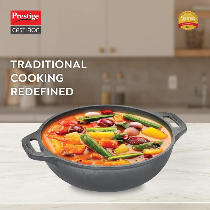 Prestige Cast Iron Cookware Kadai 26Cm Diameter
