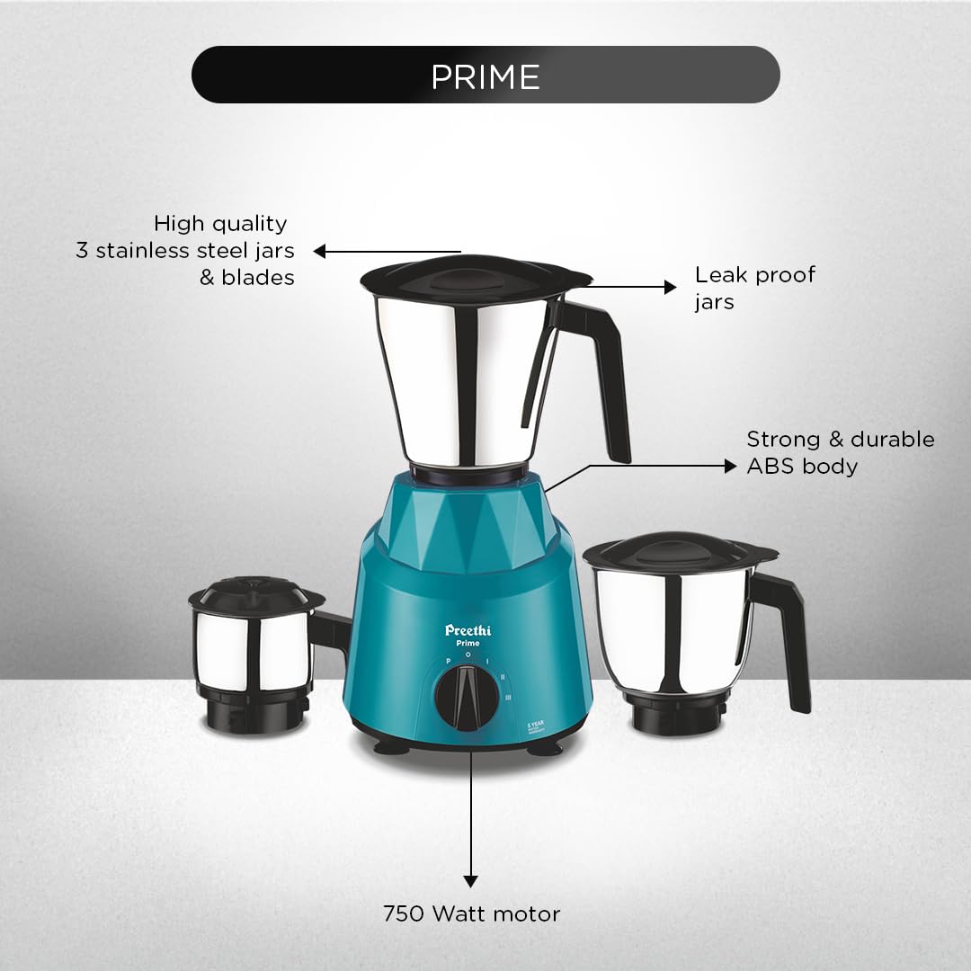 Preethi Prime - MG 286, 750W Mixer Grinder - Only One Per Customer