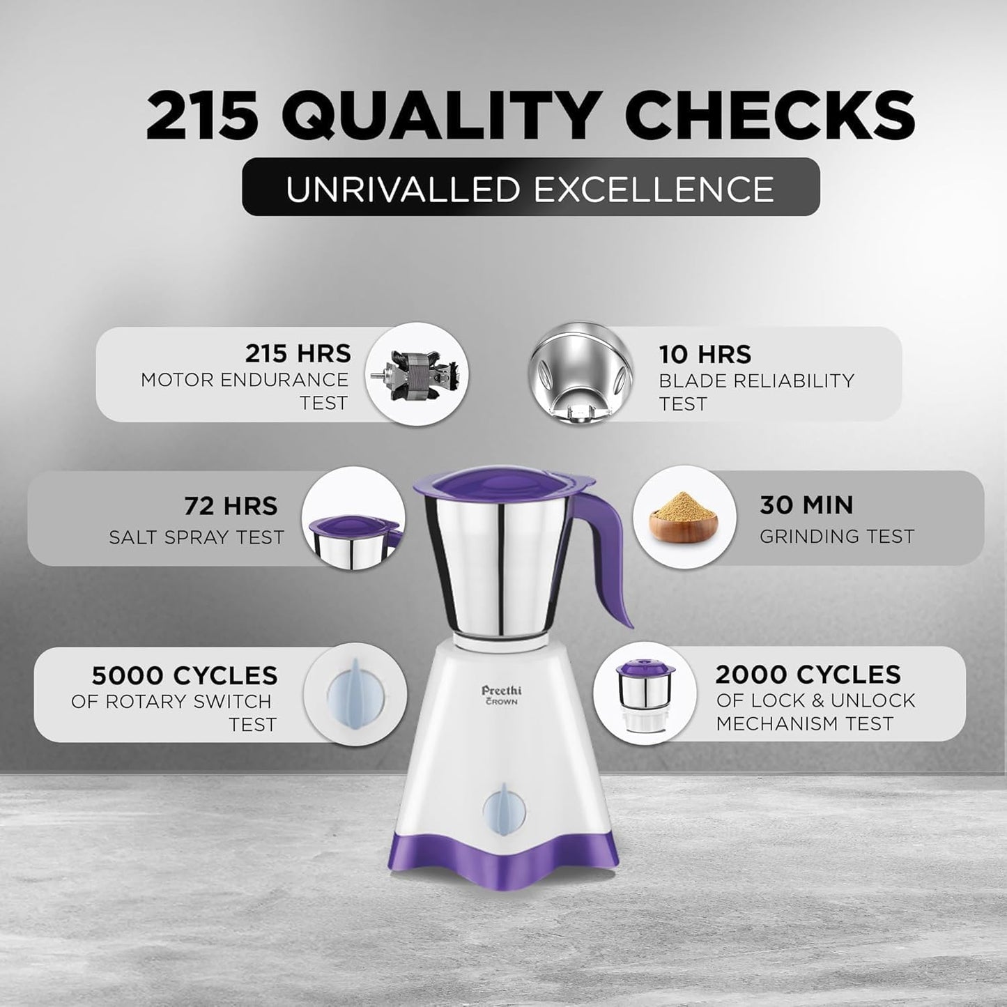 Preethi Crown - MG 205, 500W Mixer Grinder