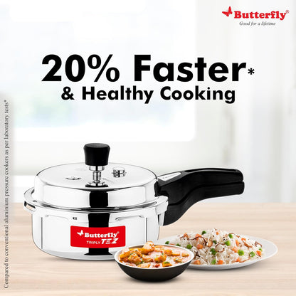 Butterfly Tez Triply Stainless Steel Pressure Cooker 2L