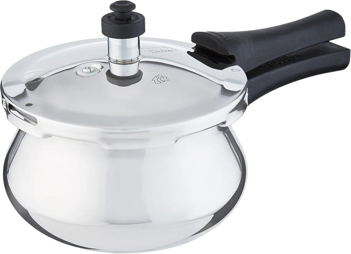 Prestige Deluxe Plus Aluminium Mini Handi Pressure Cooker 3L (Polished)