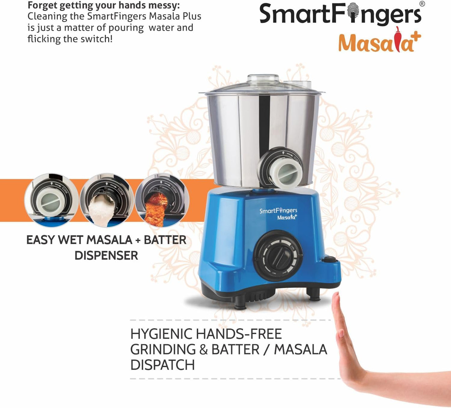 SmartFingers Masala Plus Table Top Masala Wet Grinder 230V 2L