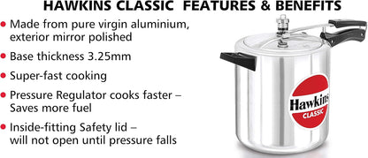 Hawkins Classic Aluminium Pressure Cooker 8L Tall