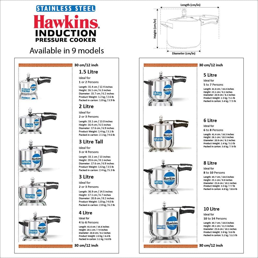 Hawkins Stainless Steel 2L Pressure Cooker