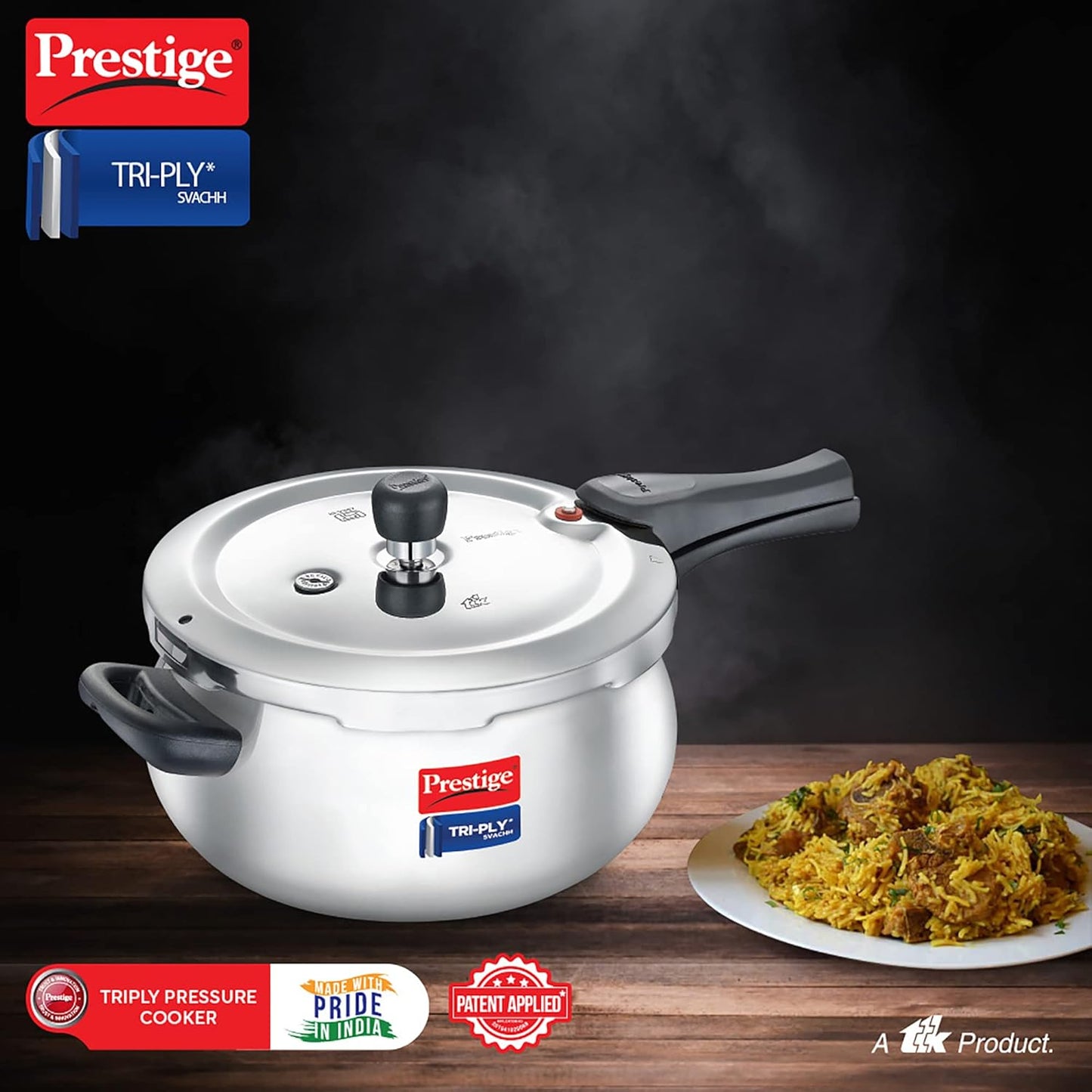 Prestige 3L Triply Svachh Handi Outerlid Pressure Cooker