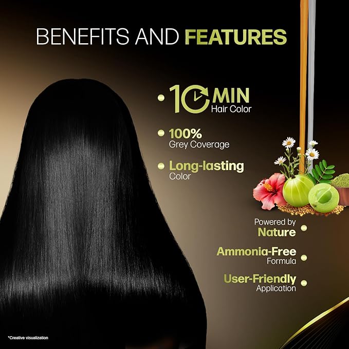 Indica Easy Shampoo In Hair Colour Natural Black 180Ml