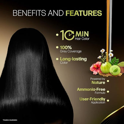 Indica Easy Shampoo In Hair Colour Natural Black 180Ml