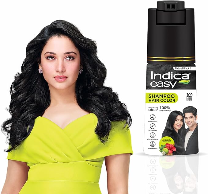 Indica Easy Shampoo In Hair Colour Natural Black 180Ml