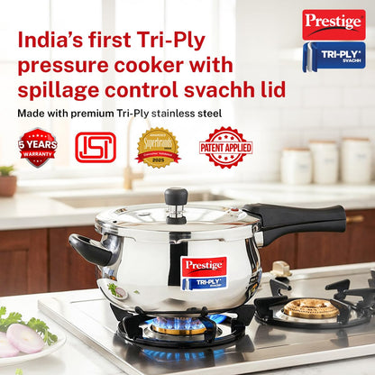 Prestige 5L Triply Svachh Outerlid Pressure Cooker Handi