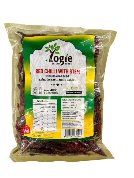 YOGIE RED CHILLI WITH STEM 400G