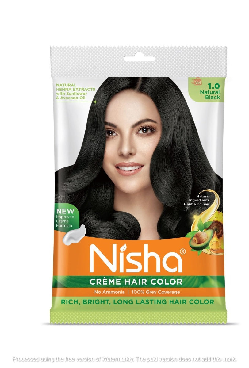 Nisha Creame Hair Colour Flame Black 30Ml