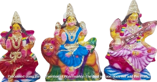 Lakshmi Saraswathi Durgai/ Dasa Avataram Golu Set/ Ten Incarnations Navarathri Dolls/ Kolu dolls/ Dasavatara Golu Bommai/ Dhasavataram Navaratri Set/ Ten Avatars Golu Dolls/ Dasa Avatars Navarathri Set/ Navarathri golu dolls