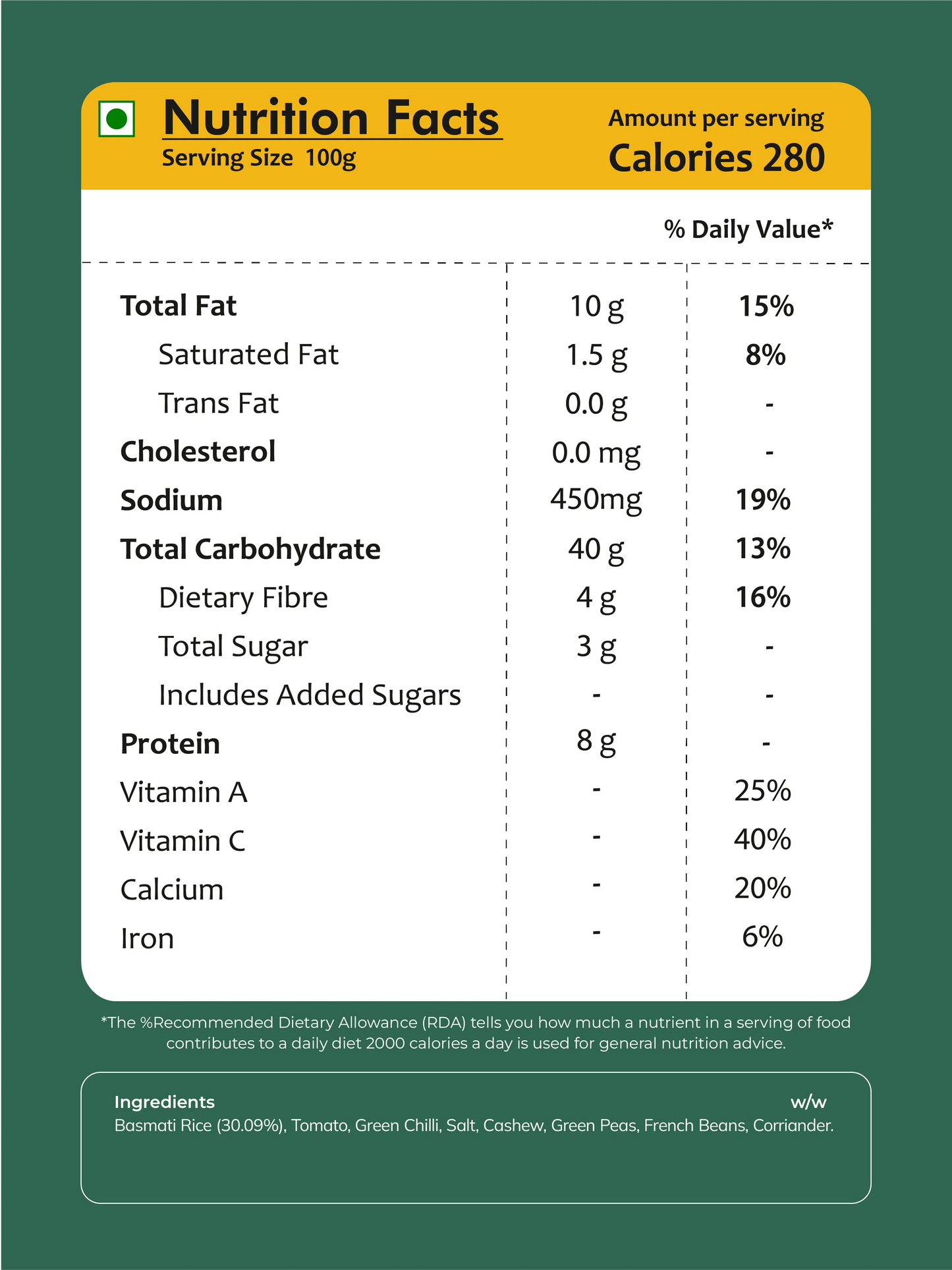 Bowl Ful Veg Biryani 70G (Vegetarian)