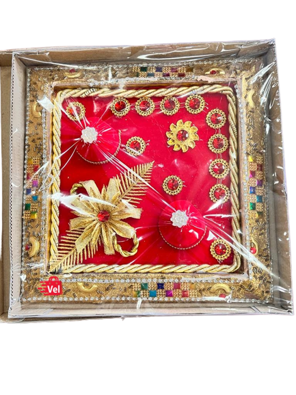 Engagment ceramoney thali with flower