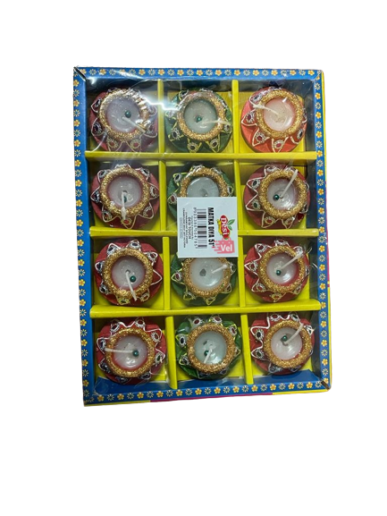Diwali Diya, Wax Diya, Fancy Diya,Rangoli Diya,Decoratied Diya, Matka Shape Diya(12 Diya Set)