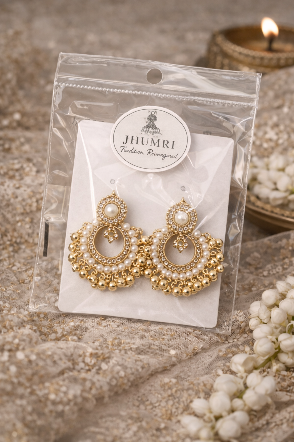 Royal Pearl Drop Jhumka