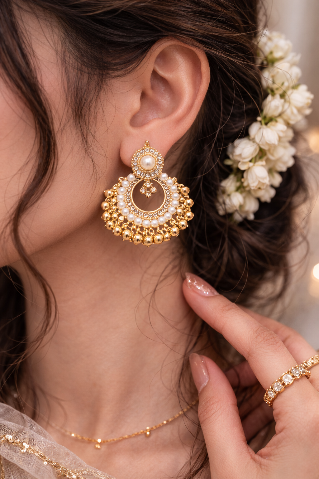 Royal Pearl Drop Jhumka