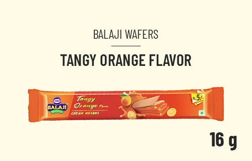 Balaji Cream Wafers Tangy Orange 16G