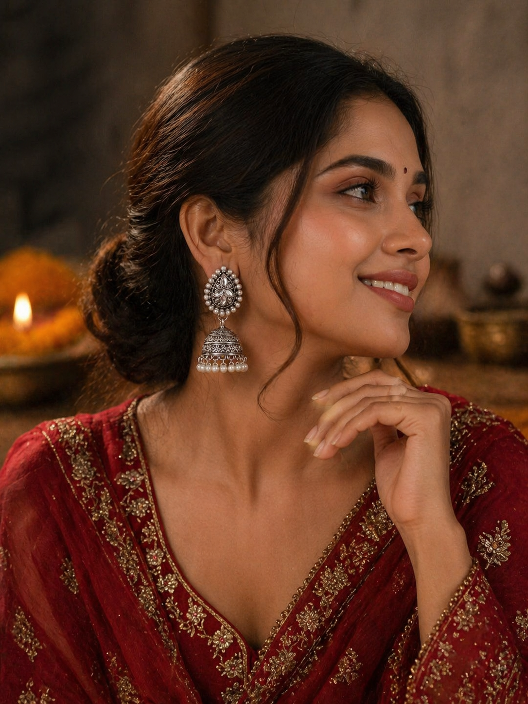 Raja Silver Jhumka/Jimmiki Earrings - Online Only - For Festive Wear, Pooja, Parties & Gifting