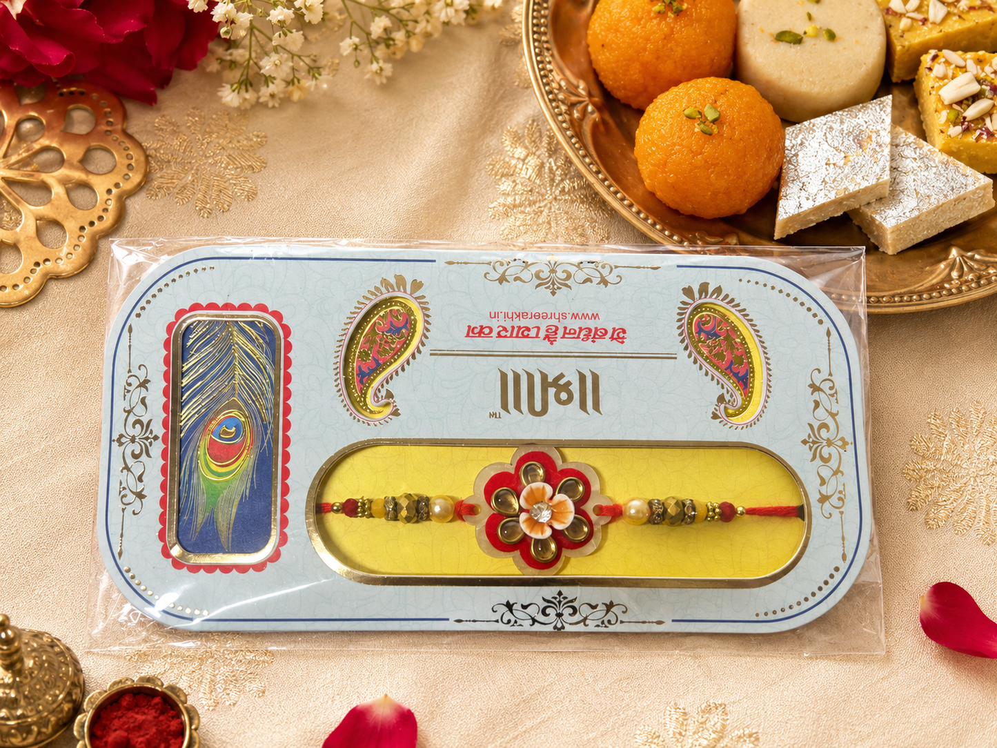 Rakhi/Raki Flower with Beads (Online exclusive)