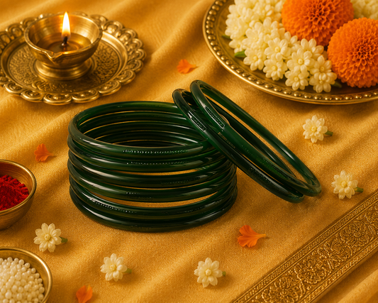 Glass Green Bangles (multiple sizes available)