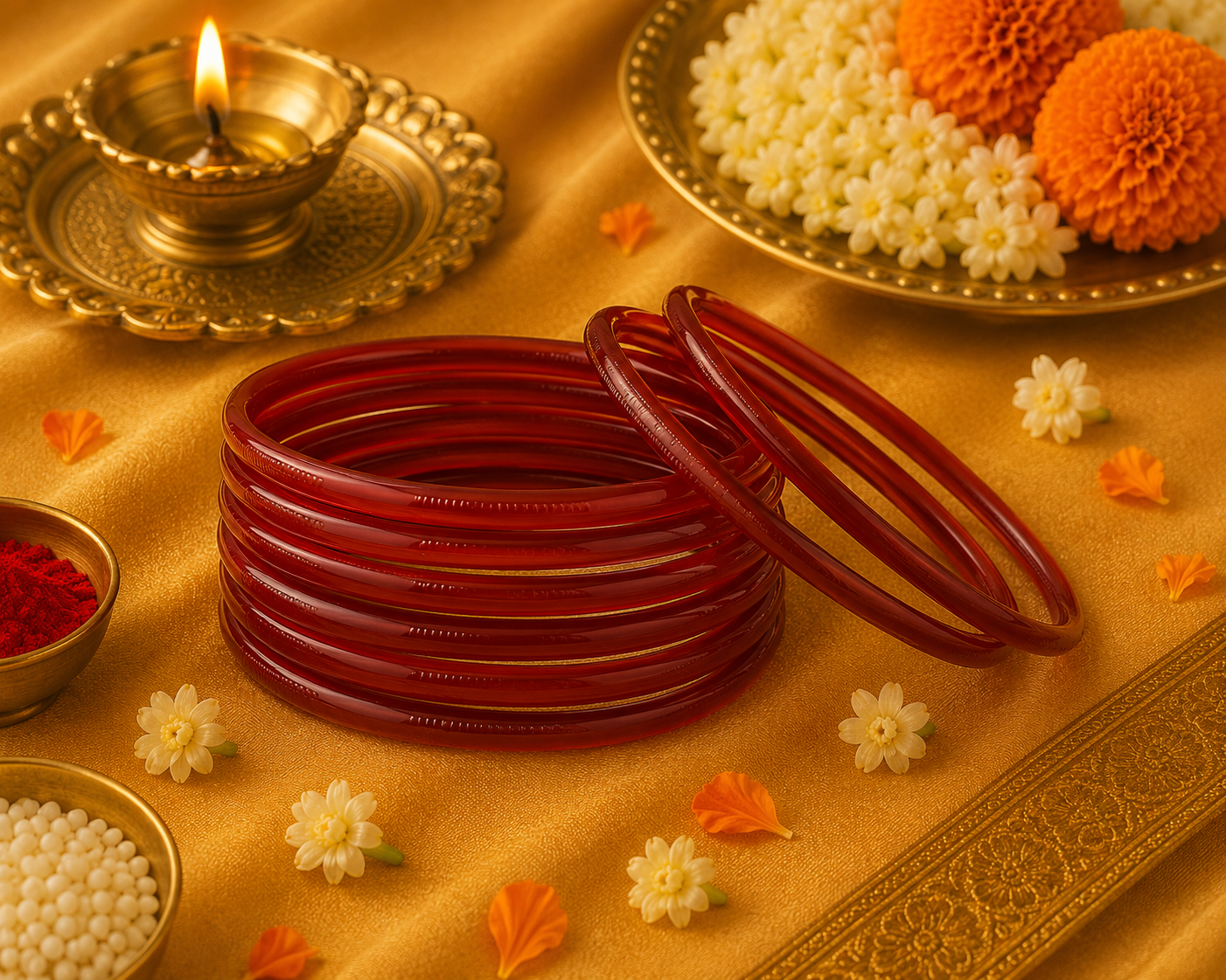 Glass Red Bangles (multiple sizes available)