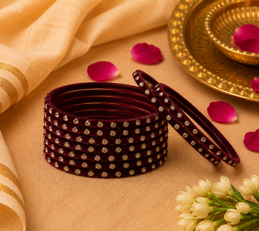 Maroon Gemstone Bangles