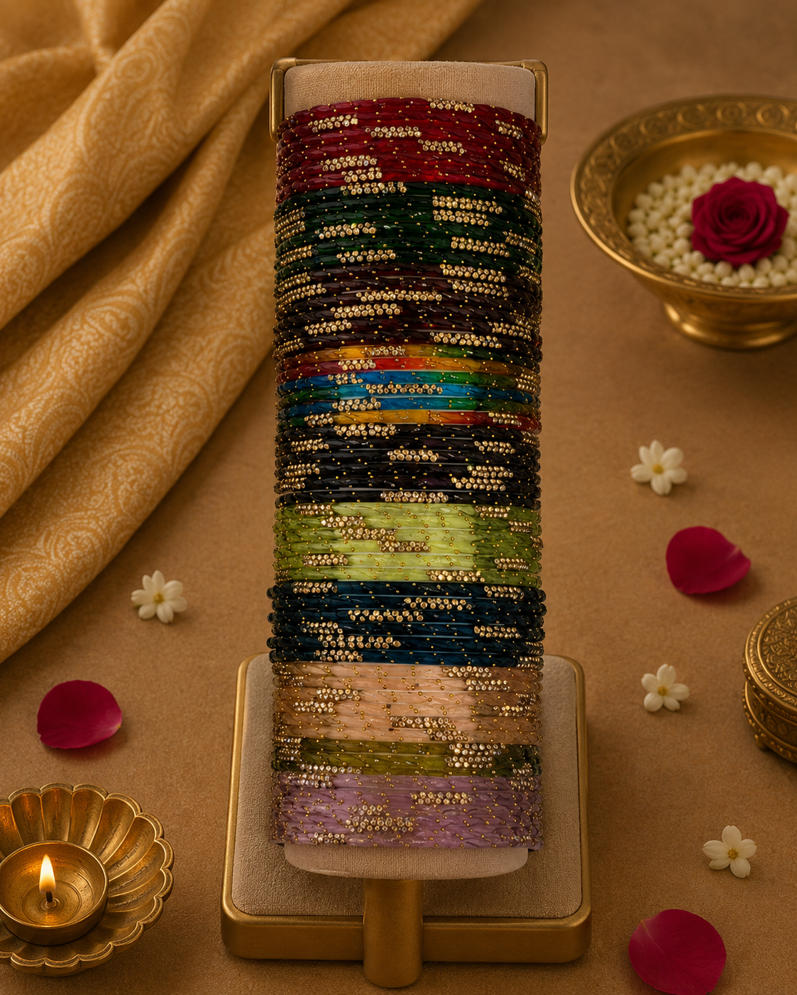 Glass Assorted Bangles  (60bangles total)