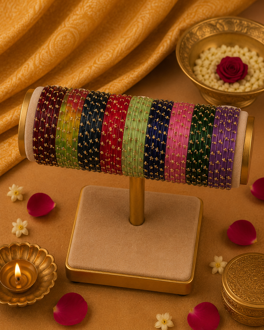 Glass Assorted Bangles - (60 bangles total)