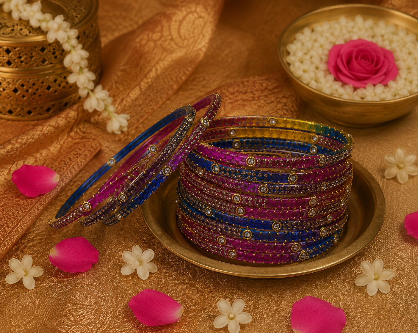 Glass Multicoloured Bangles (multiple sizes available)