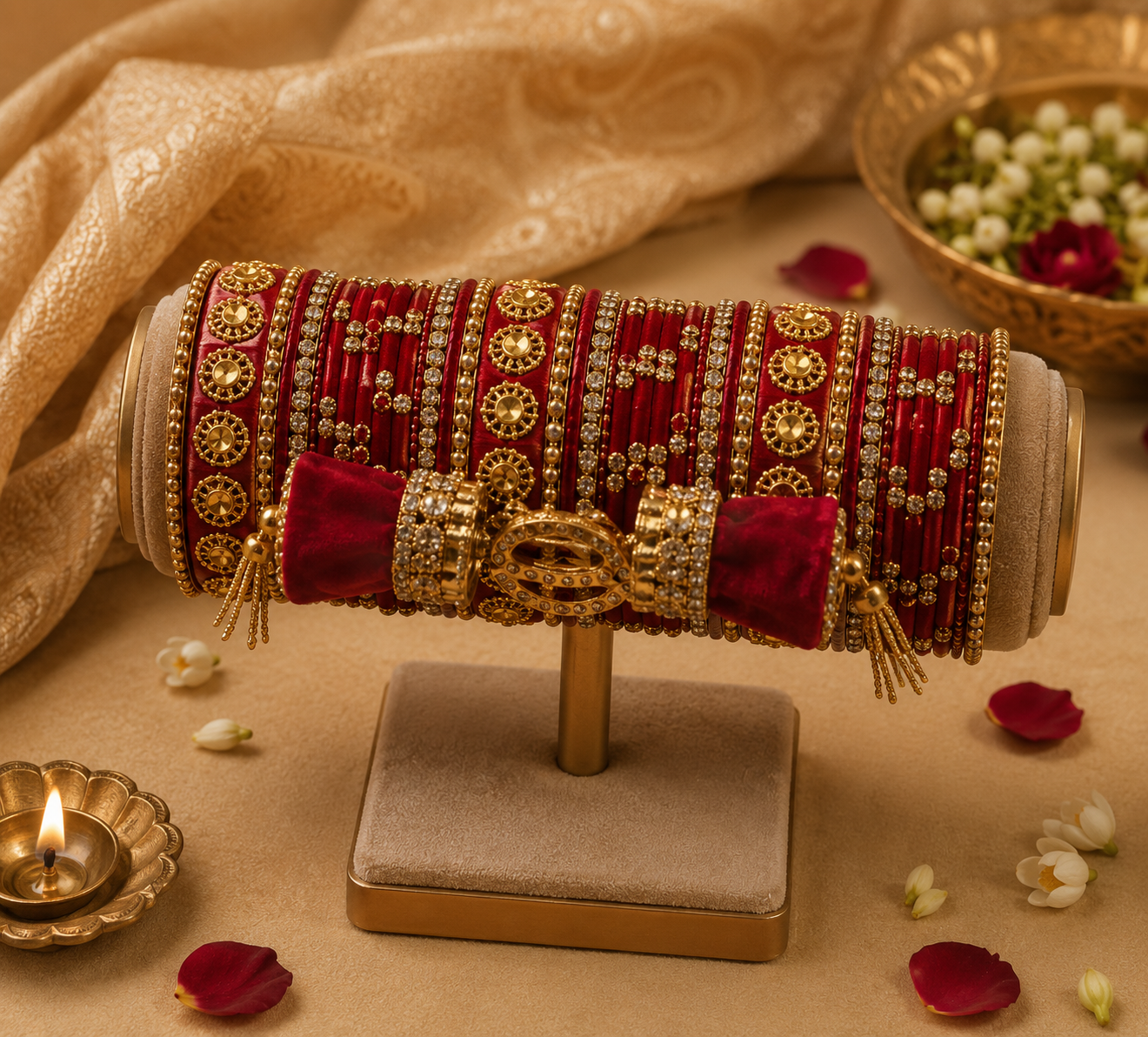 Red Bangles with Tassels (multiple sizes available)