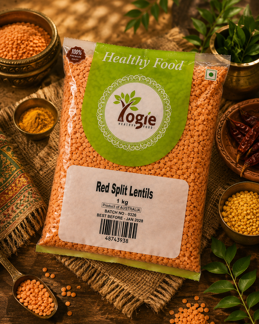 Yogie red split lentils 1Kg