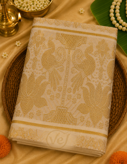 Kerala Saree Gold Pattern- Onam Saree