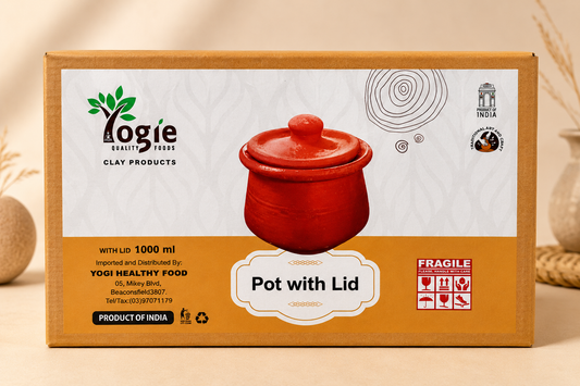 Yogie Pot Red With Lid 1000Ml Clay