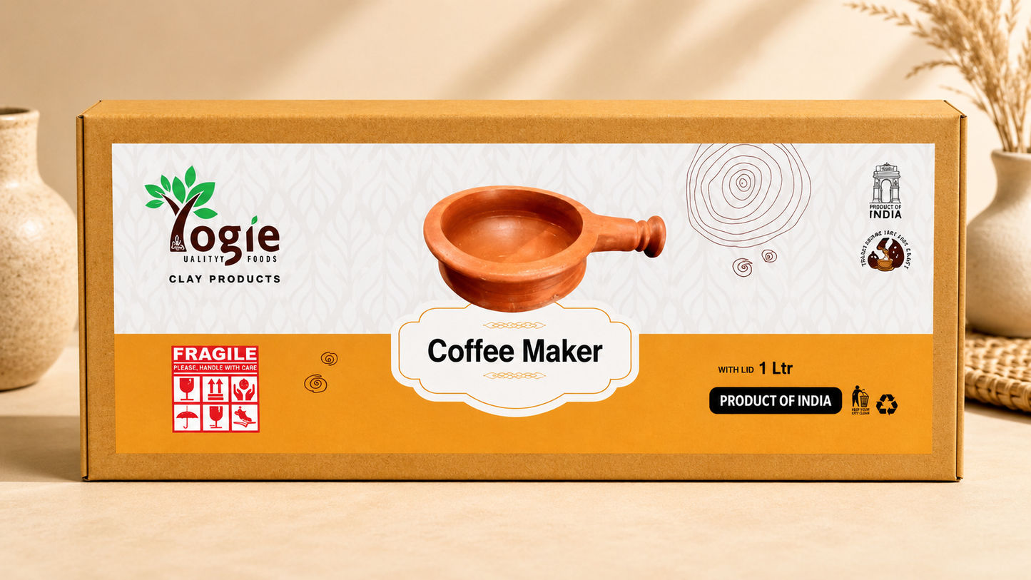 Yogie Coffee Maker With Lid Red 1Lt Clay