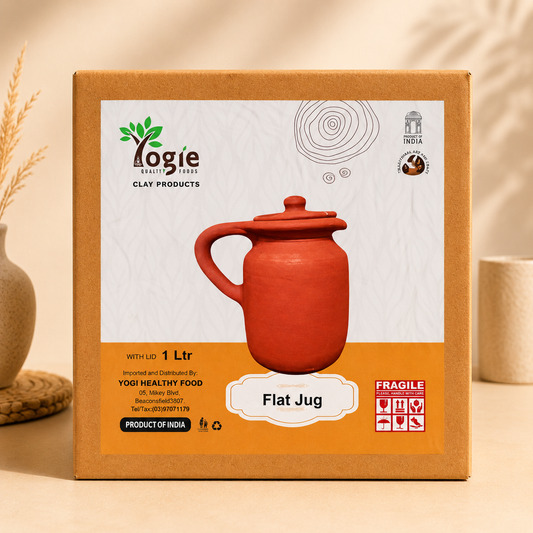Yogie Flat Jug With Lid 1Lt Clay Red