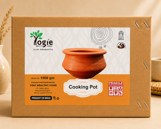 Yogie Cooking Pot Red With Lid 1000G Clay