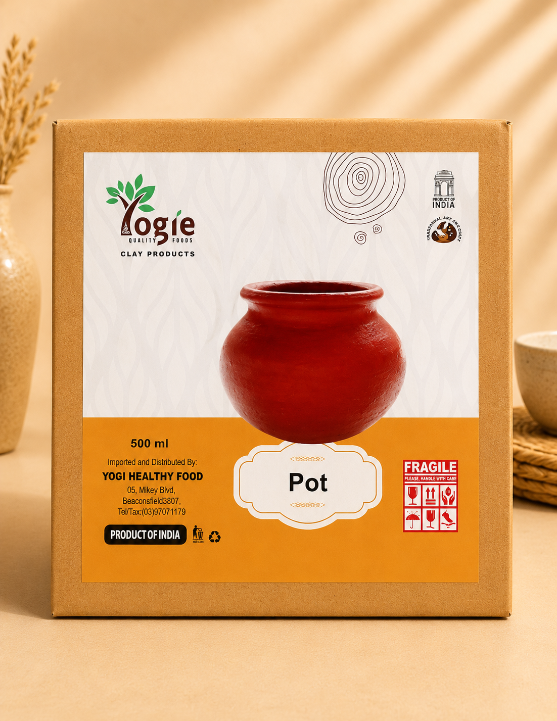 Yogie Funeral Pot With Out Lid 500Ml