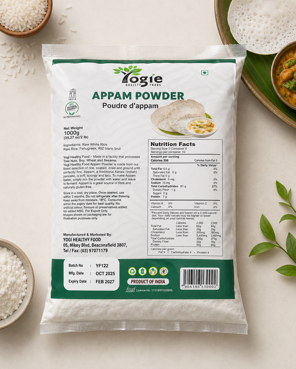 Yogie Appam Powder/ Podi 1Kg