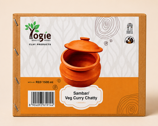 Yogie Sambar Veg Curry Chatty Red 1.5Ml Clay