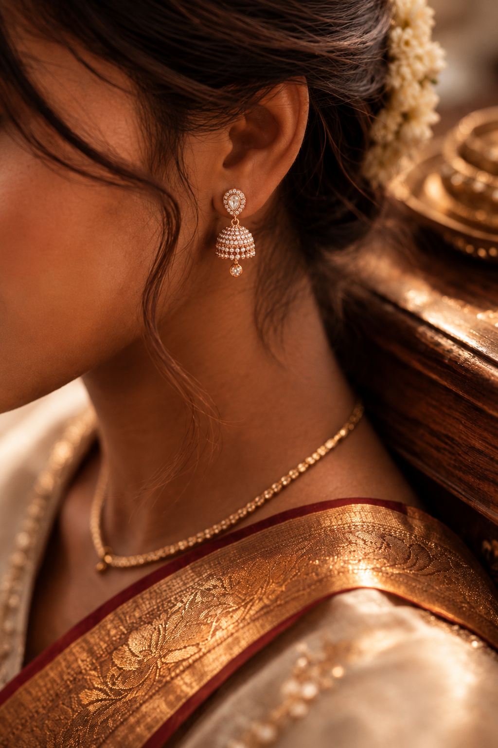 Noorè Jhumka/Jimmiki Earrings - Online Only - For Festive Wear, Pooja, Weddings & Parties
