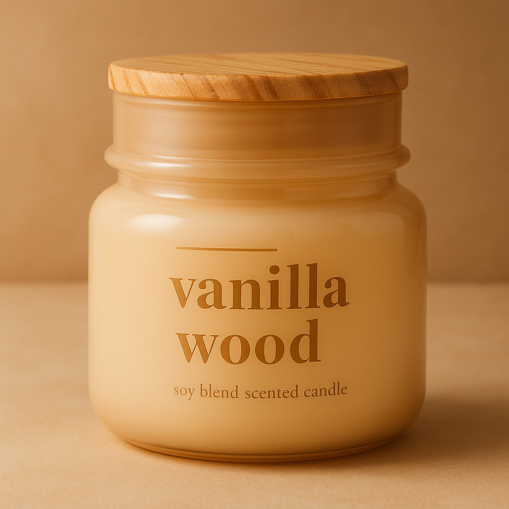 Premium Jar Candle Vanilla Wood Scented (Online- exclusive)