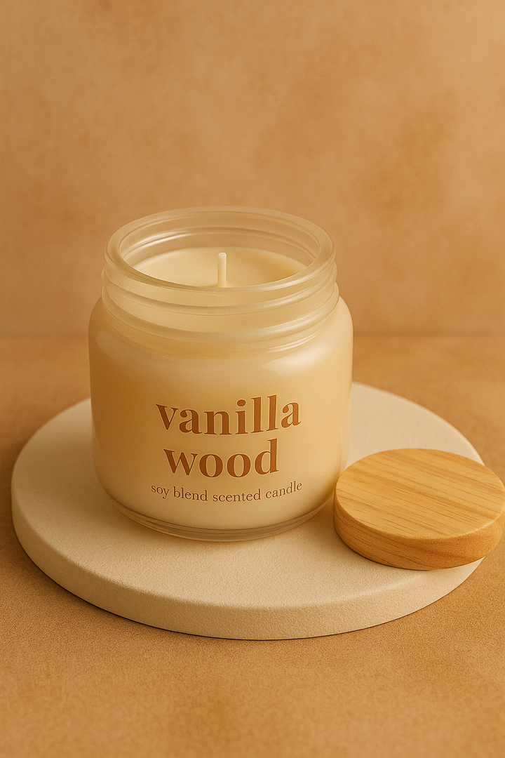 Premium Jar Candle Vanilla Wood Scented (Online- exclusive)