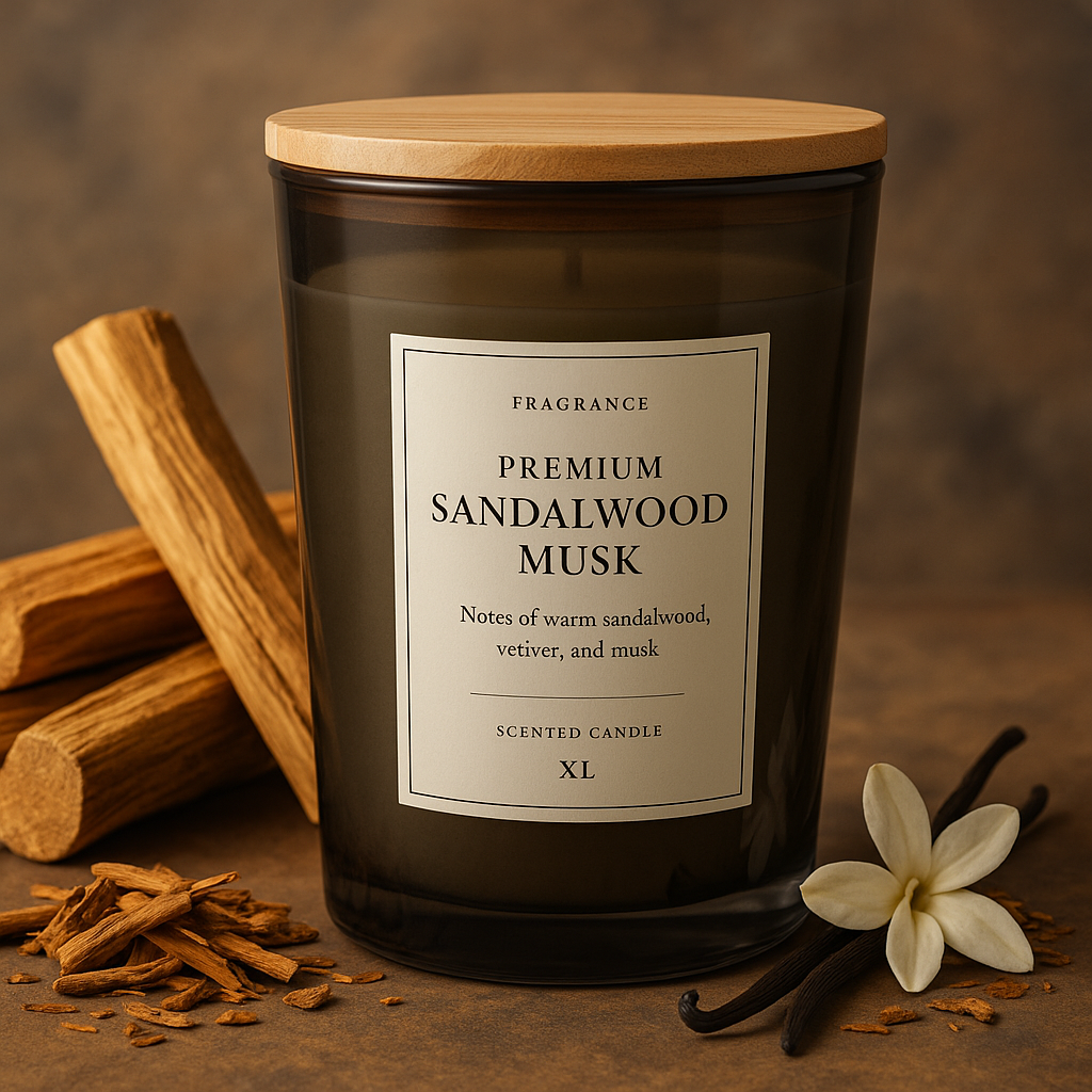 Premium Vanilla Amber Sandalwood Musk Scented Candle - XL (Online - exclusive)
