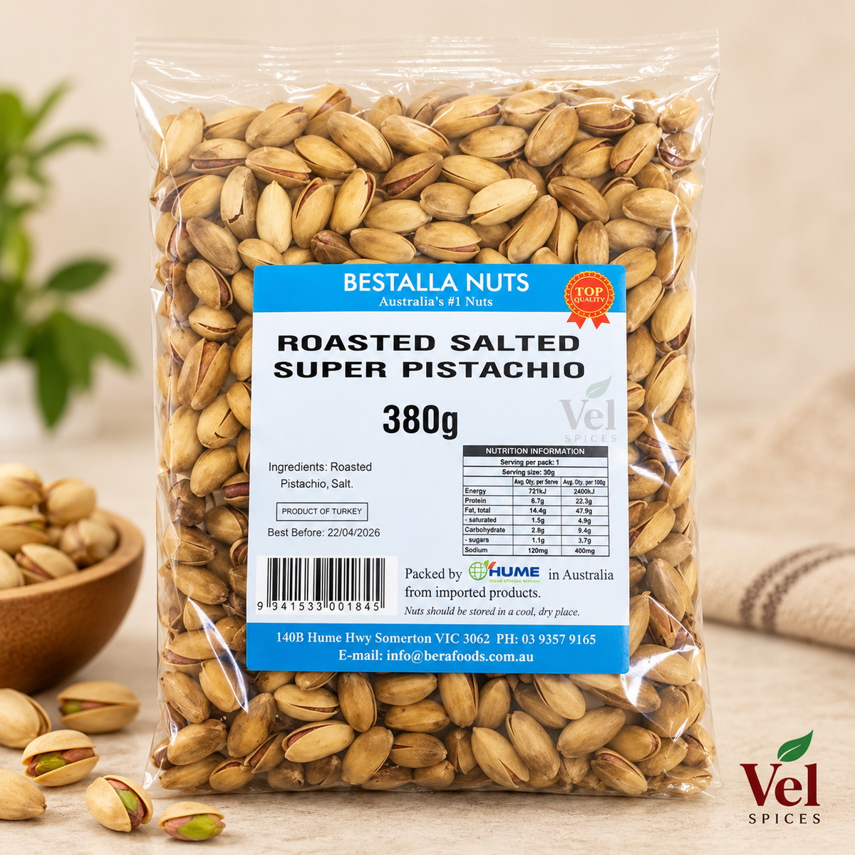 Bestalla Roasted Salted Pistachio 380G