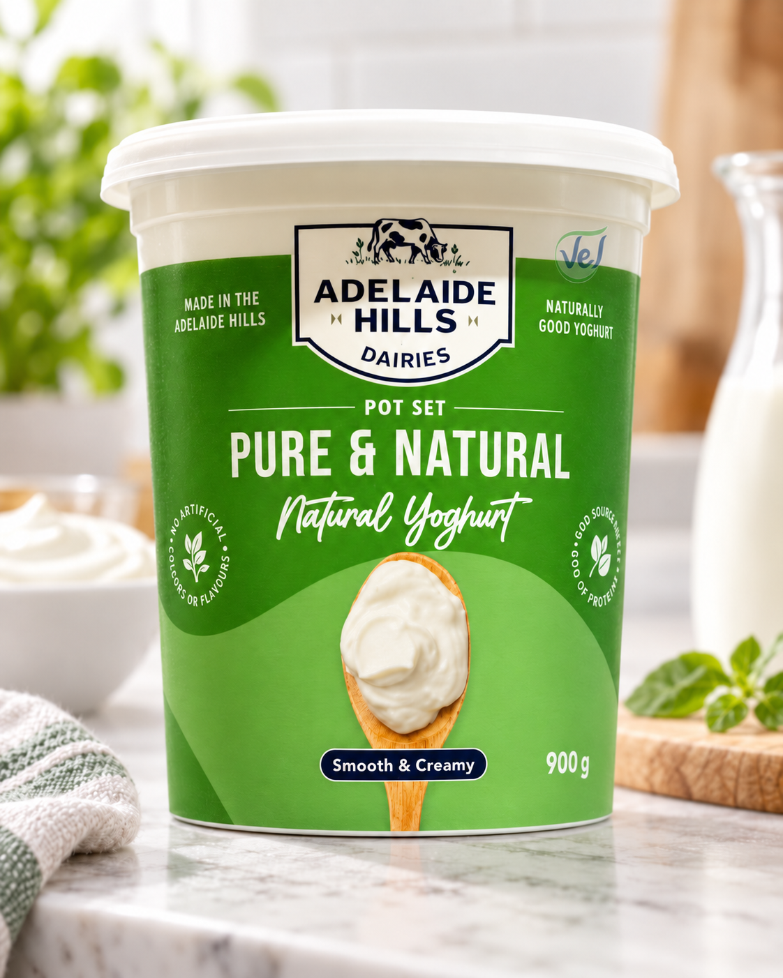 Adelaide Hills Pure & Natural Yoghurt 900G Fresh