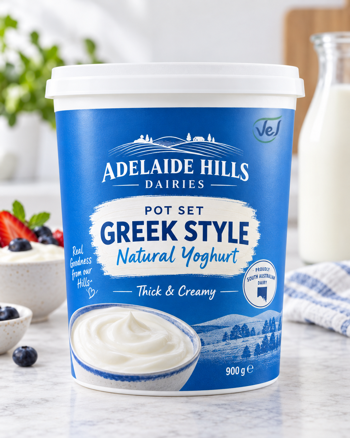 Adelaide Hills Greek Style Natural Yoghurt 900G Fresh